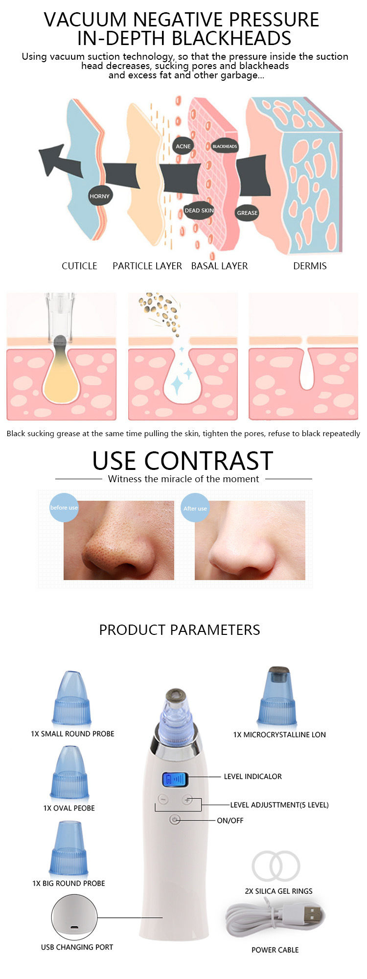 Multifunction Comedo Blackhead Suction Deep Cleansing Facial Beauty Machine