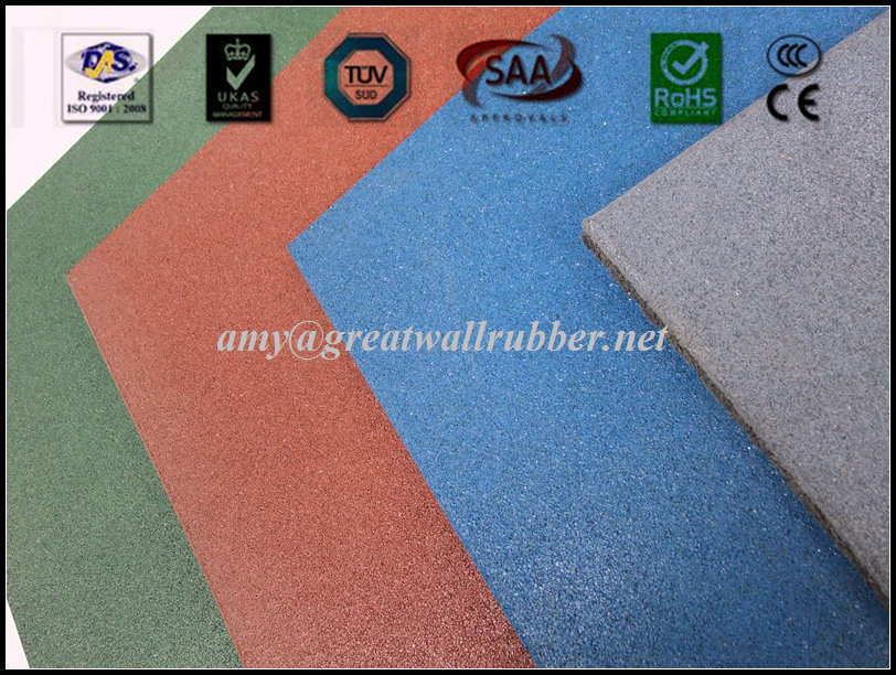 500*500 Outdoor Playground Square Rubber Floor Paver Tile