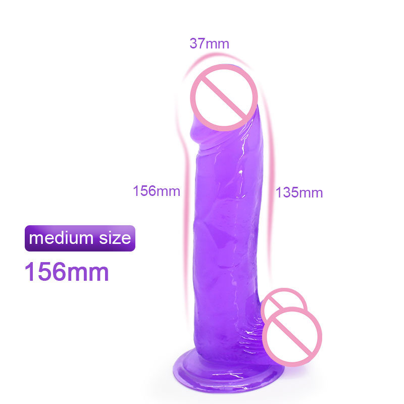 Medium Size Crystal Jelly Realistic Flexible Dildo for Women Toy