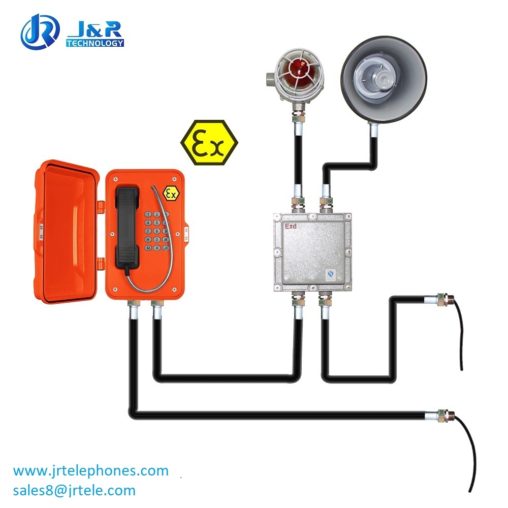 Watertight Explosion Proof Telephone with Exd Loudspeaker & Flashing Light for Heavy Duty Industry