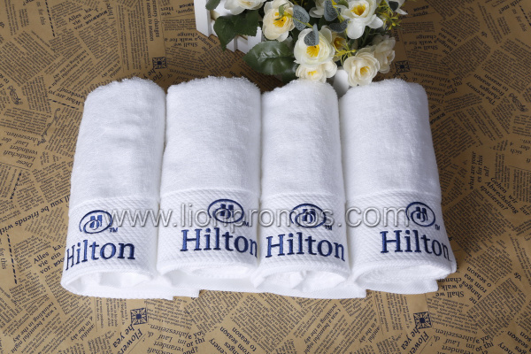 Hotel Logo Embroidery Cotton Terry Hand Satin Towel