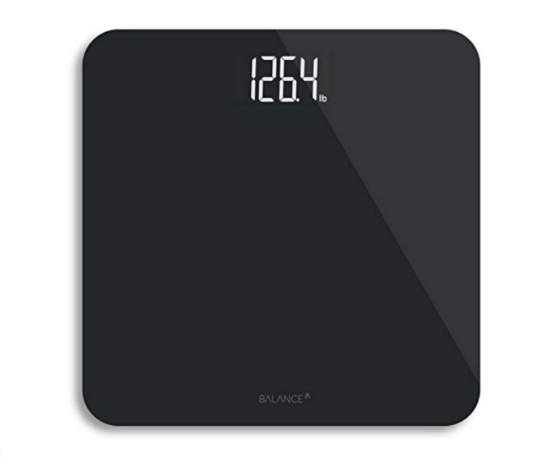 Electronic Digital Body Weight Bathroom Scale with Tempered Glass Balance Platform and Big LCD Display