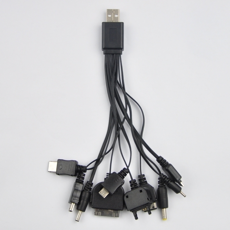 Universal USB Port 10 Plugs Charger Cable Kit