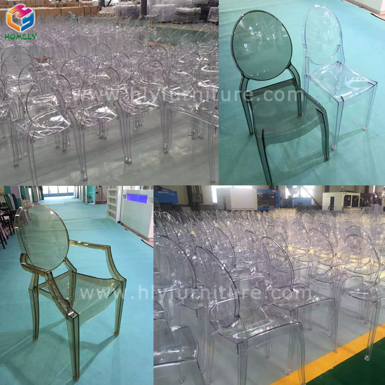 Wholesale Hotel modern Resin Ghost Chair Without Armrest