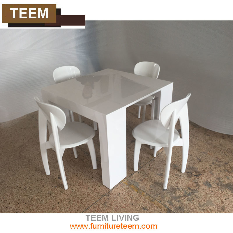 Teem Living Adjustable Dining Table in White Color for Hotel