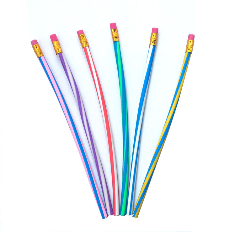 18cm Hb Promotional Gift Colorful Flexible Plastic PVC Twisted Pencil