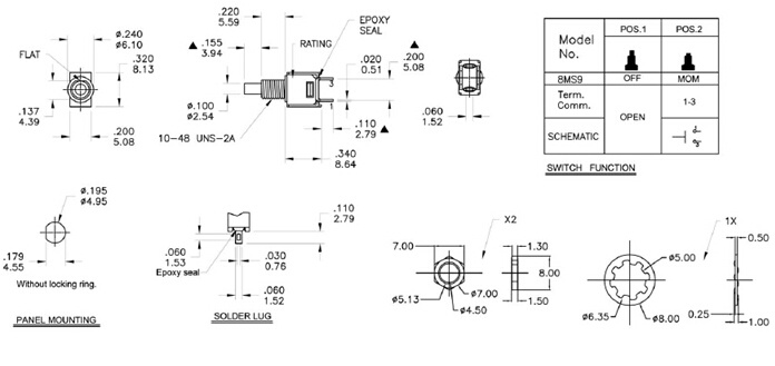 Factory Supply Round Head Wired Latching Type Horn Momentary Push Button Switch for Car