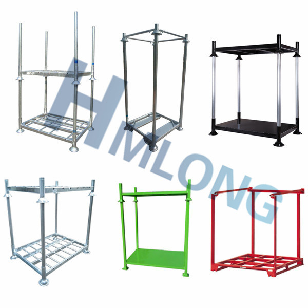 Warehouse Galvanized Folding Steel Storage Stacking Rack