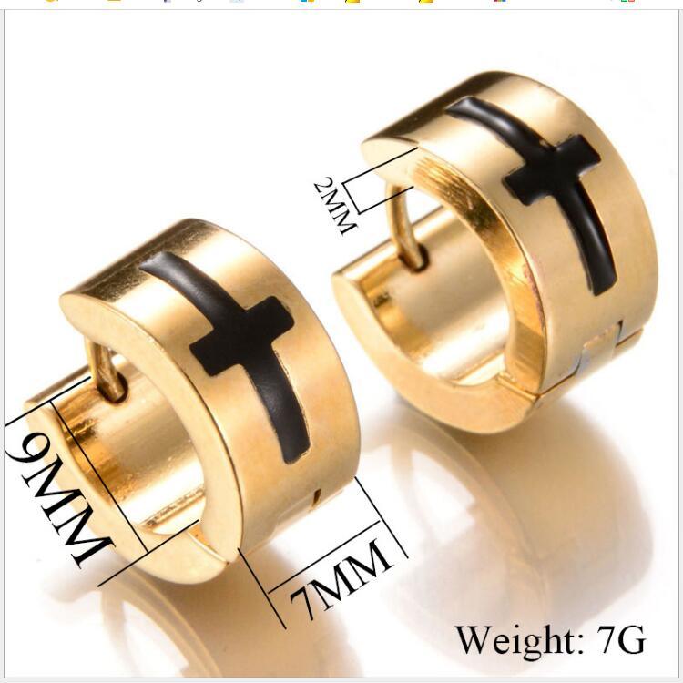 Design Punk Men Jewelry Round Stainless Steel fashion Earring