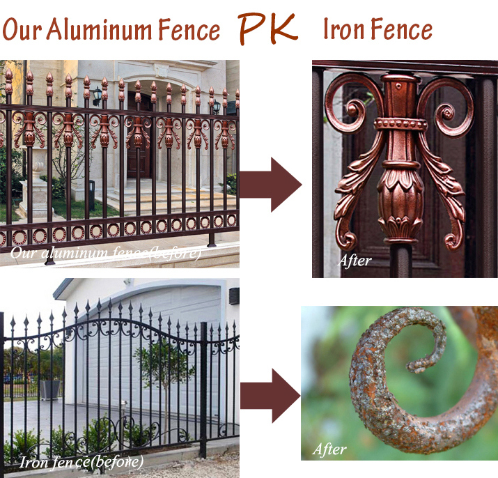 Ornamental Anti-Rust Aluminum Metal Security Garden Fence Villa Fence