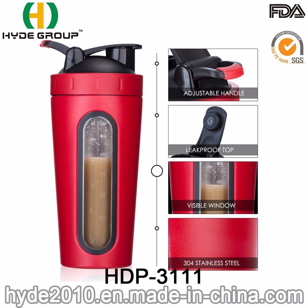 Eco-Friendly 700ml Stainless Steel Sport Protein Shaker Bottle (HDP-3111)