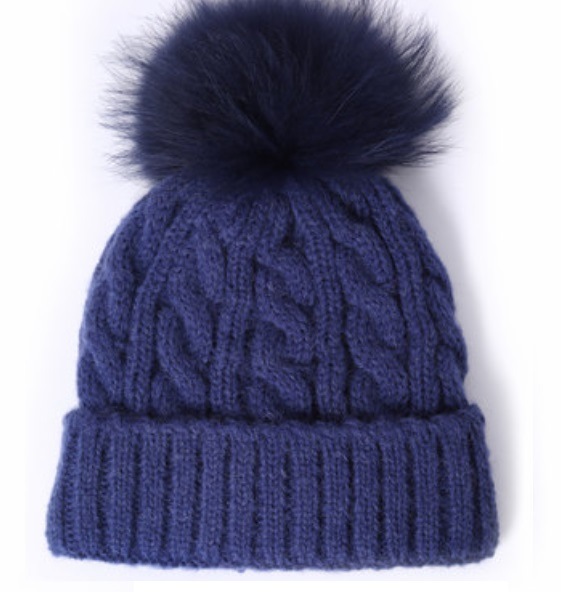 Cable Beanies with Pompom