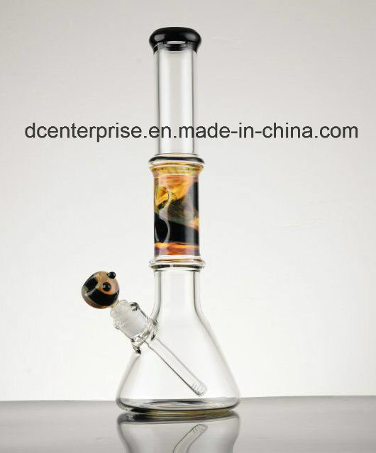 Glass Water Pipe 15.7inch, 7mm Eight -Diagram Beaker Smoking Pipe