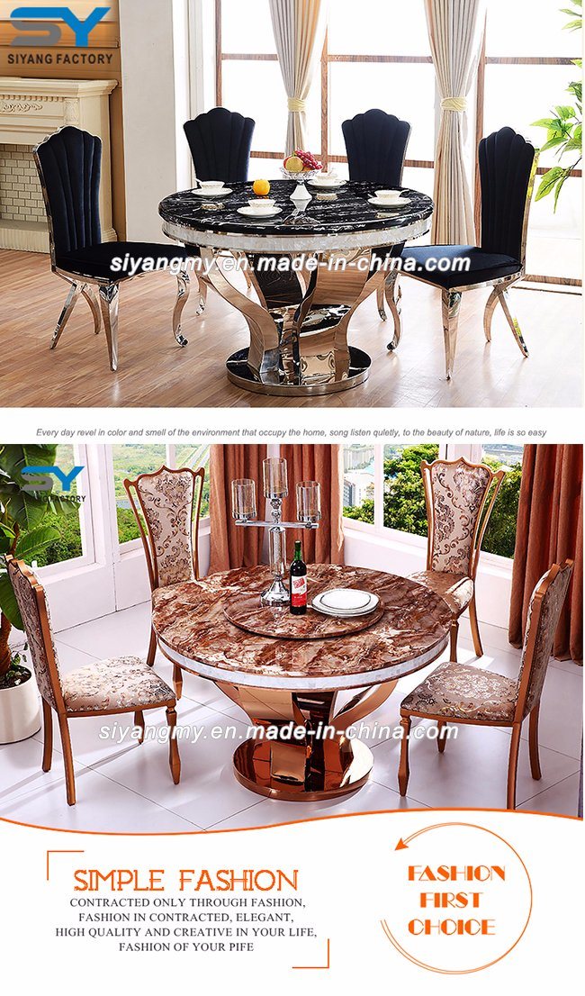 Home Furniture Dining Table Set Gold Stainless Steel Dining Table