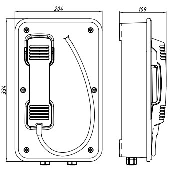 Water Resistant Ringdown Telephone with Broadcasting Function, Tunnel Emergency Telephone