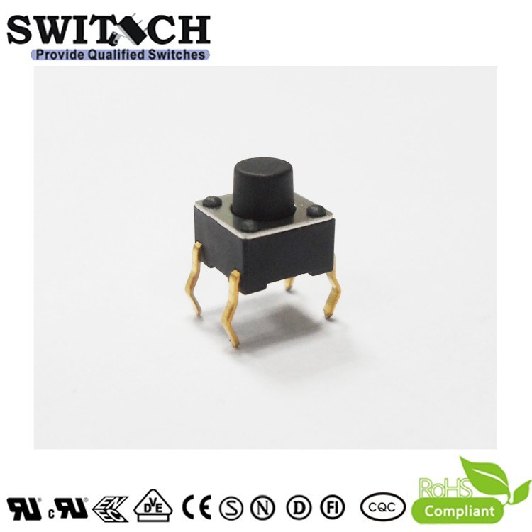 Customized Gold Plated Tact Switch Push Button Electric Switch Plug (TS2A-060C-08)