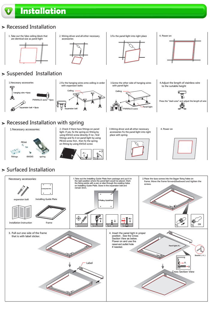 Ceiling Mounted/Embedded 620X620mm LED Panel Lamp