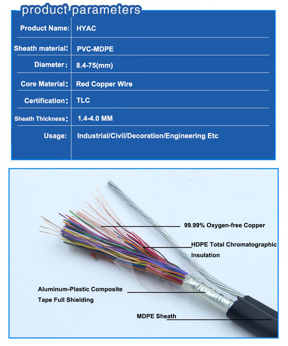 20 Pairs Telephone Cable Aerial Cable with Messeger Wire (HYAC)