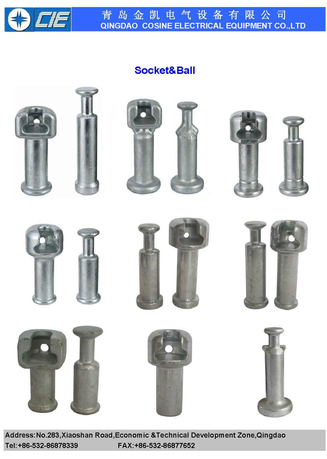 Forged Steel Fitting for Composite Insulator/Socket and Ball/Railway Insulator Fitting