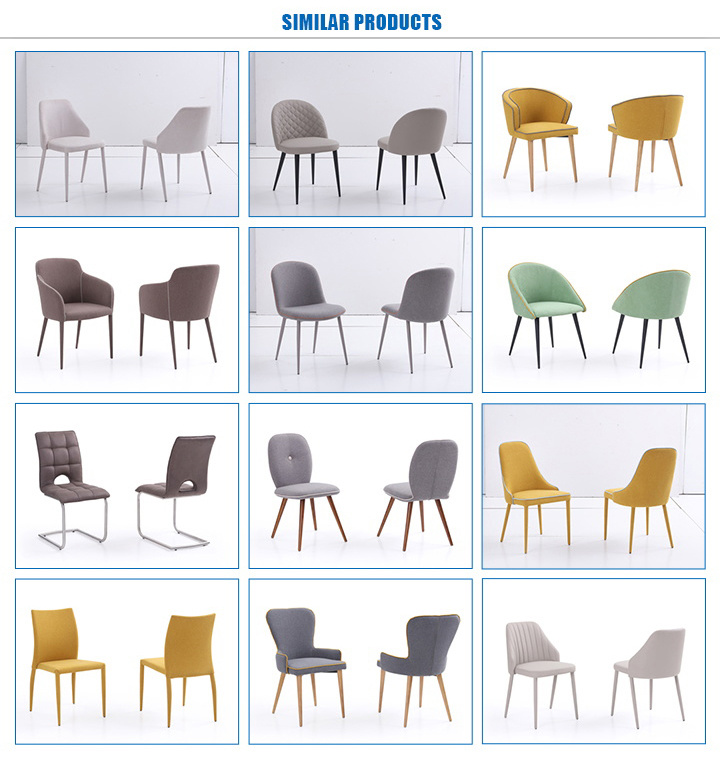 Modern Fashion Metal Foam Covered Fabric Dining Chair