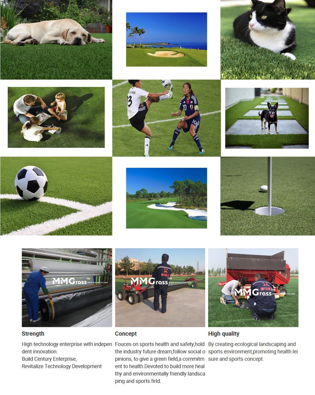 Artificial Synthetic Landscape Grass for Yard Indoor Garden Football with RoHS