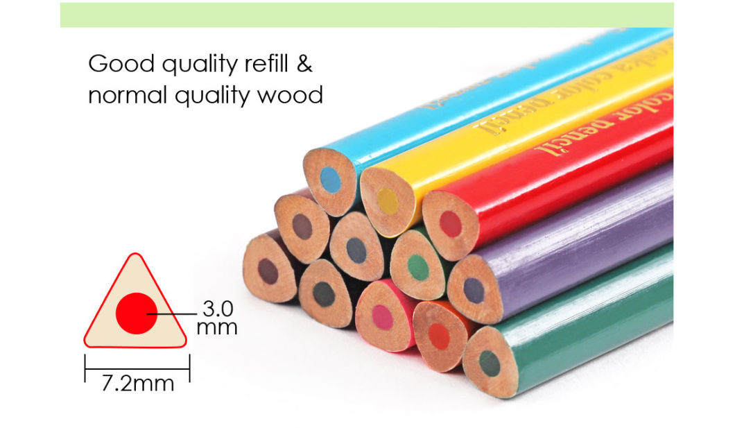 3.5'' 12 Color Wooden Triangle Color Pencil