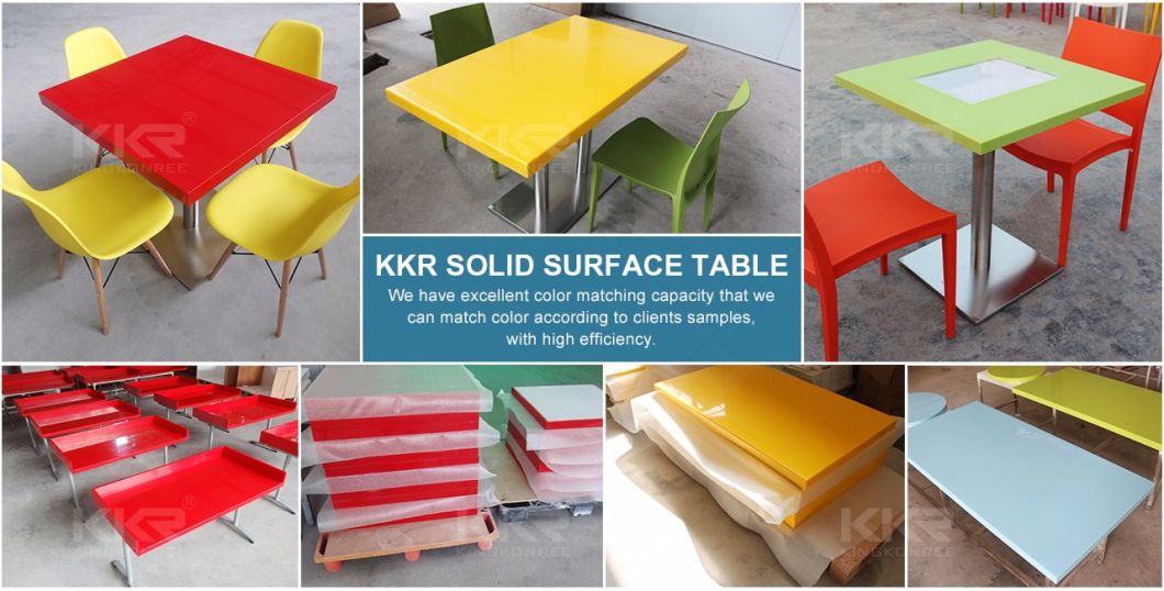 Kingkonree Black Acrylic Stone Restaurant Tables and Chairs