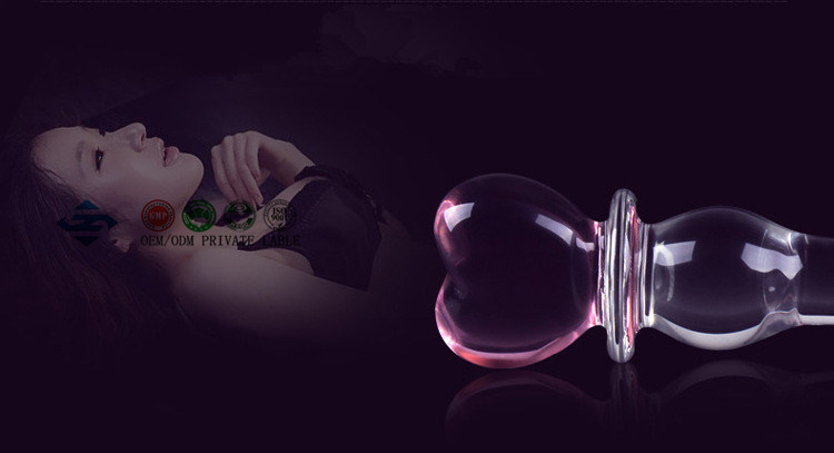 Crystal Glass Massage Stick Heart-Shaped Masturbation Device