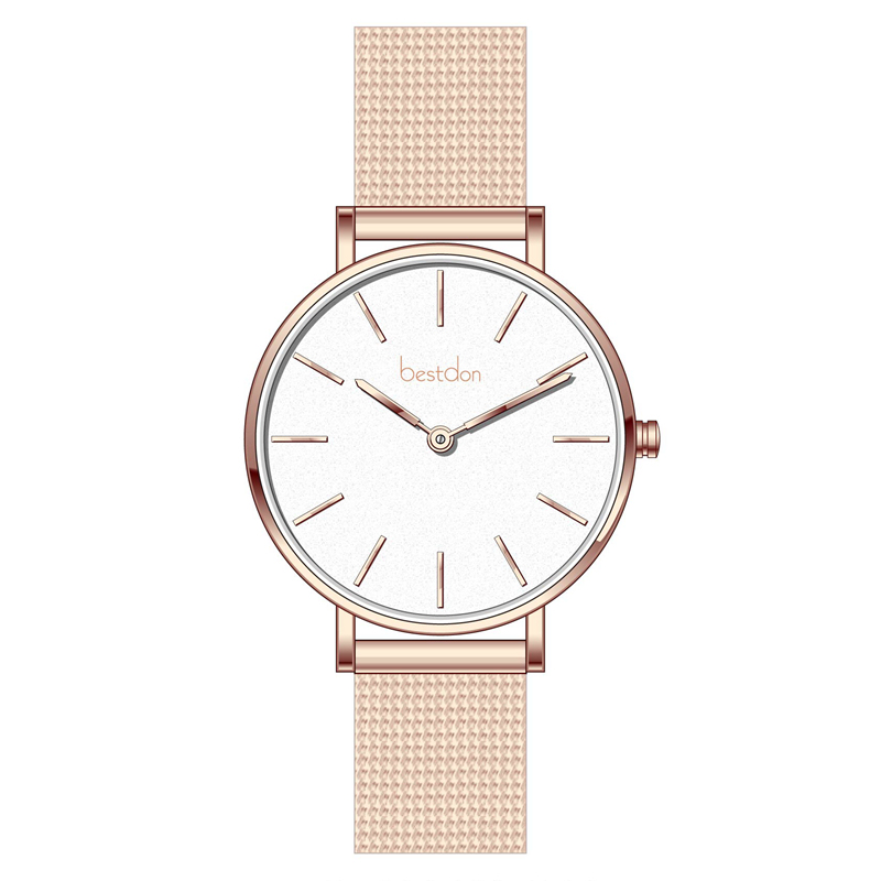 High Quality Stainless Steel Mesh Strap Minimalist Women Watch