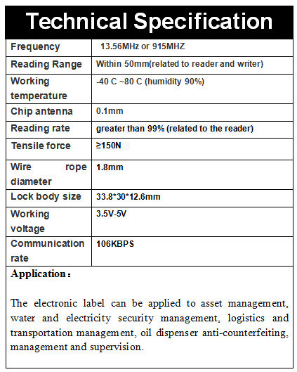 ISO 17712: 2013 Low-Carbon RFID E-Seal Container Door Lock Seal