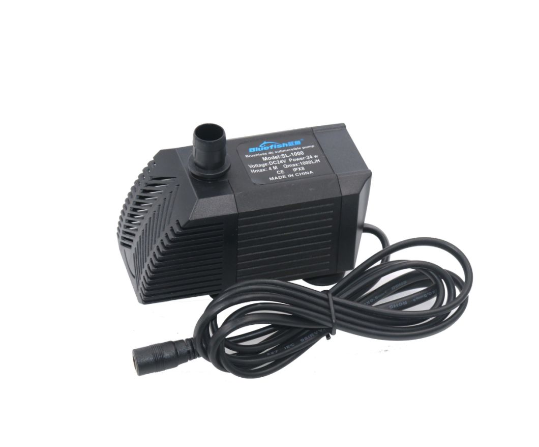 DC 24V Flow 1000L/H High Efficiency Fish Pond Submersible Sea Water Pumps