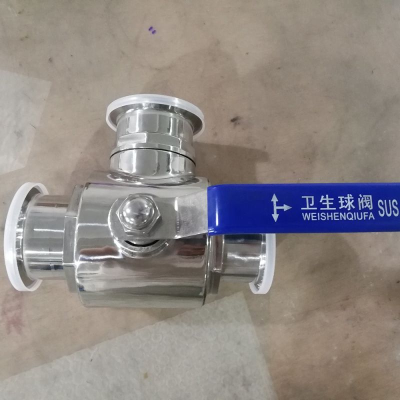 3-Way L or T Port Three-Way Sanitary Stainless Steel CF8/CF8m/CF3m/316L/304L Ball Valve Clamp End