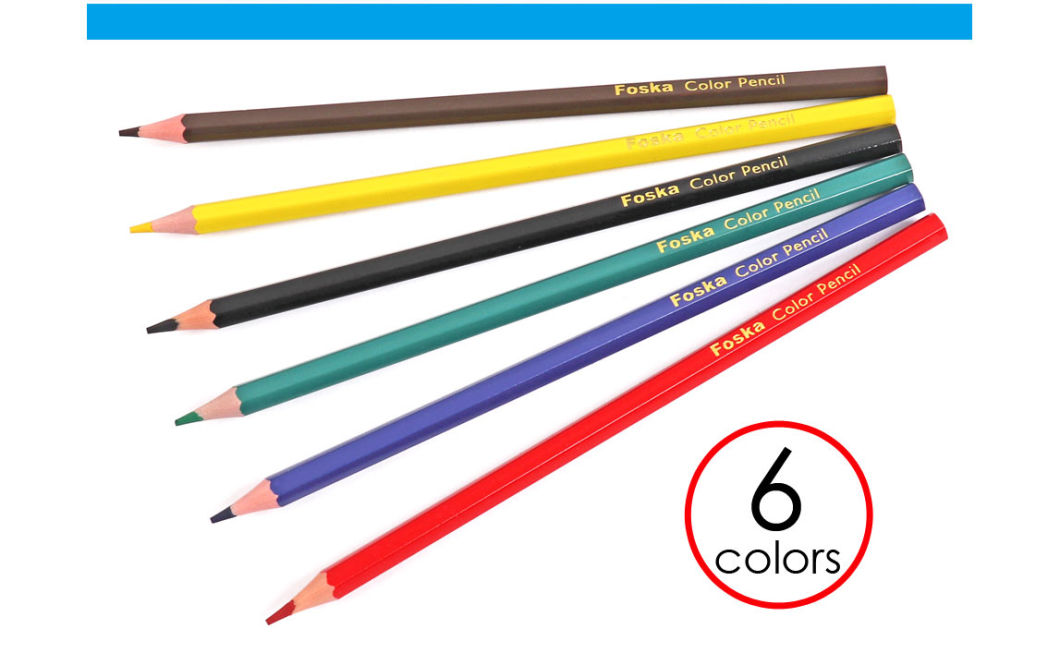 7 Inch 6 Colors Plastic Color Pencil