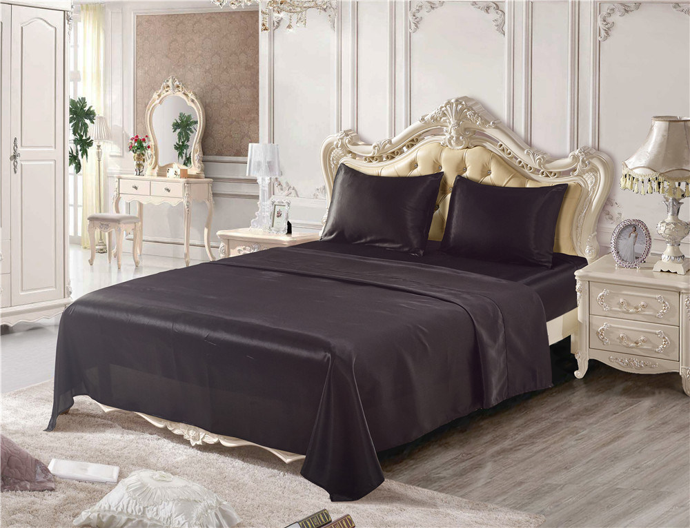 Luxurious Ultra Soft Silky Satin 4-Piece Bed Sheet Set