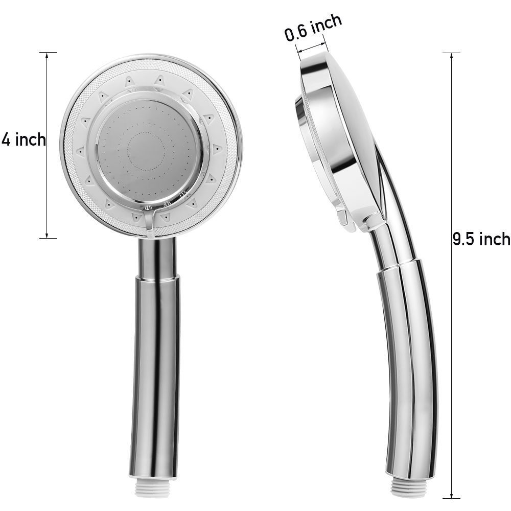 Multi-Function ABS Chrome Plated Shower Head Handheld High Pressure Handle Set Water Saving Showerhead Adjustable