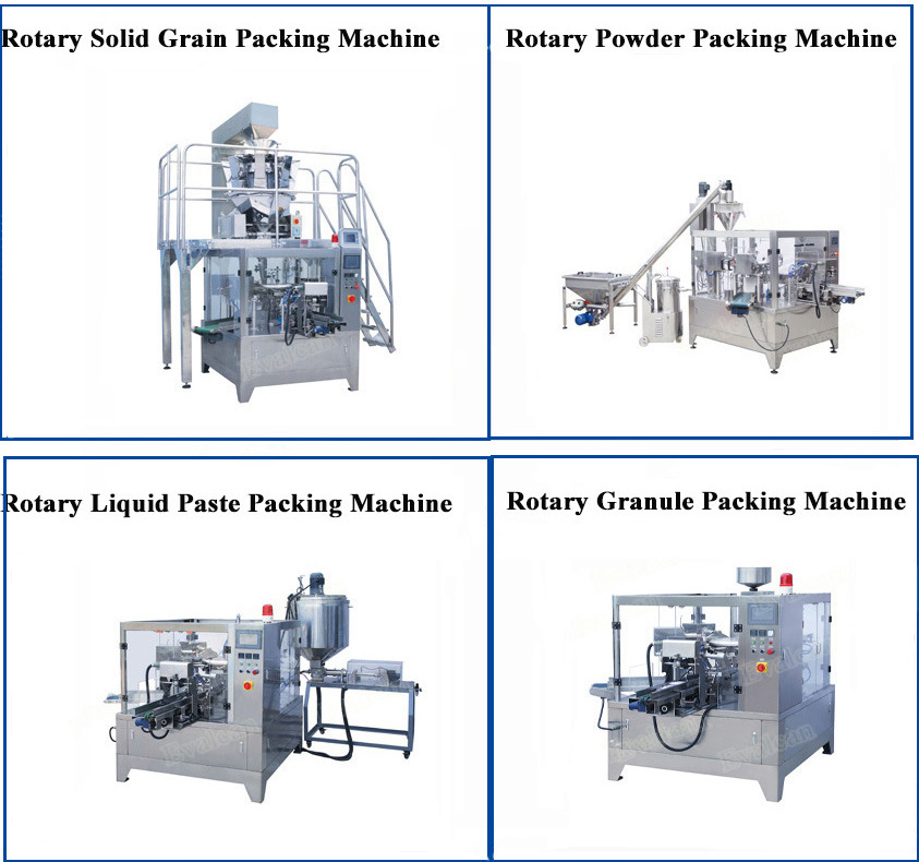 Rotary Bag Given Powder Filling Flour Spice Sugar Doypack Pouch Packing Machine