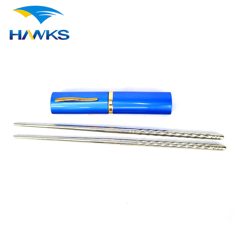 CL1Y-CS203M Hawks Stainless Steel Folding Chopsticks Camping Portable Chopsticks