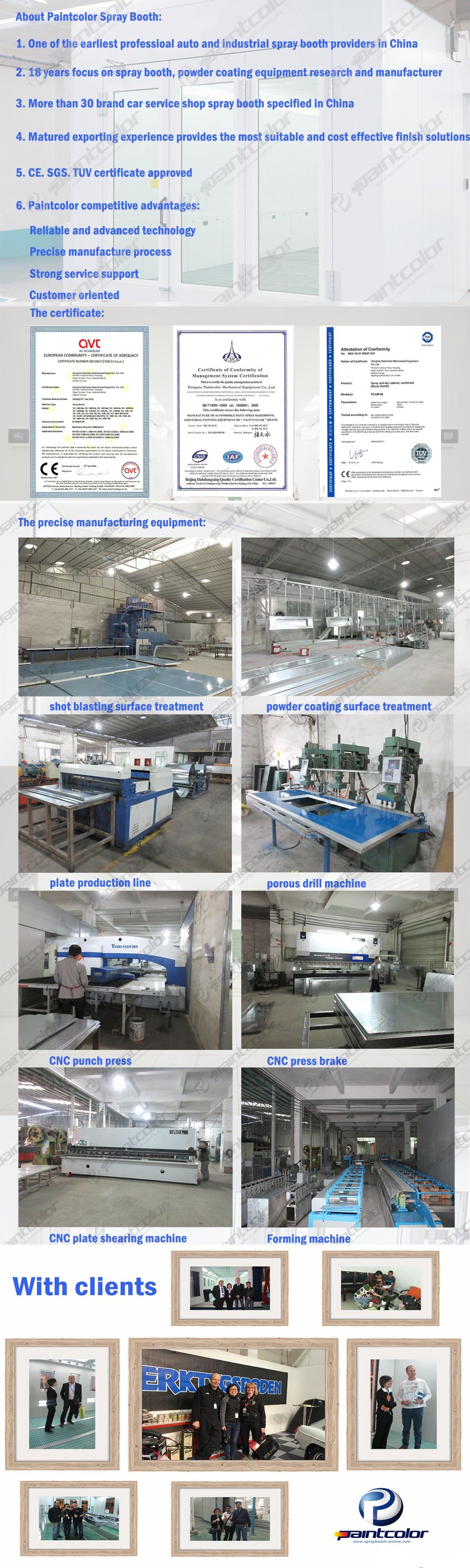 Heat Recovery Spray Booth with Ce, Europe Popular Model Exhaust Air Unit with Heat Recovery Vehicle Spraying Cabin