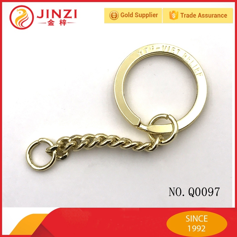 Custom Engrave/Laser Logo Key Ring with Key Chain for Bag Decorative Parts