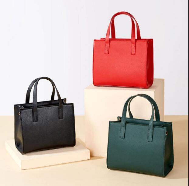 Simple Fashion Bags PU Leather Lady Tote Handbags