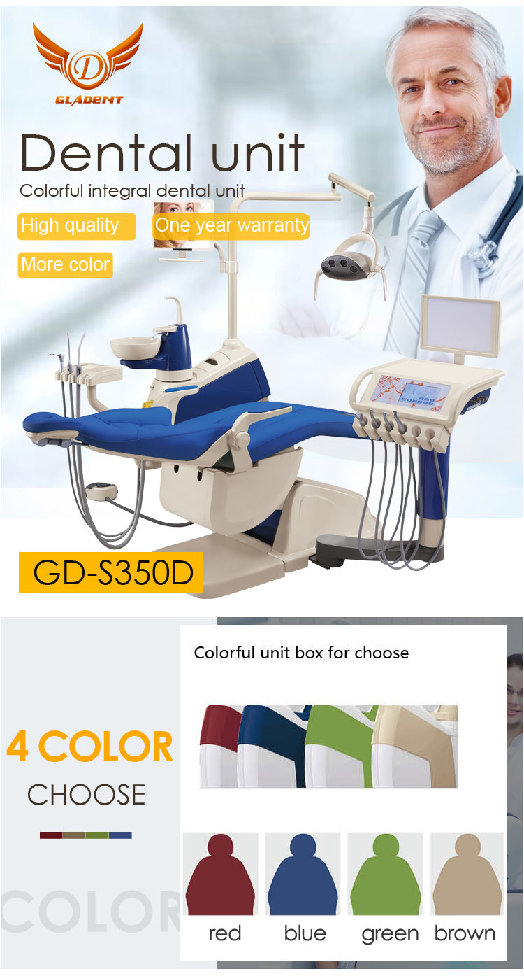 FDA & Ce Approved Gladent Dental Unit Equipment with Sliding Cart