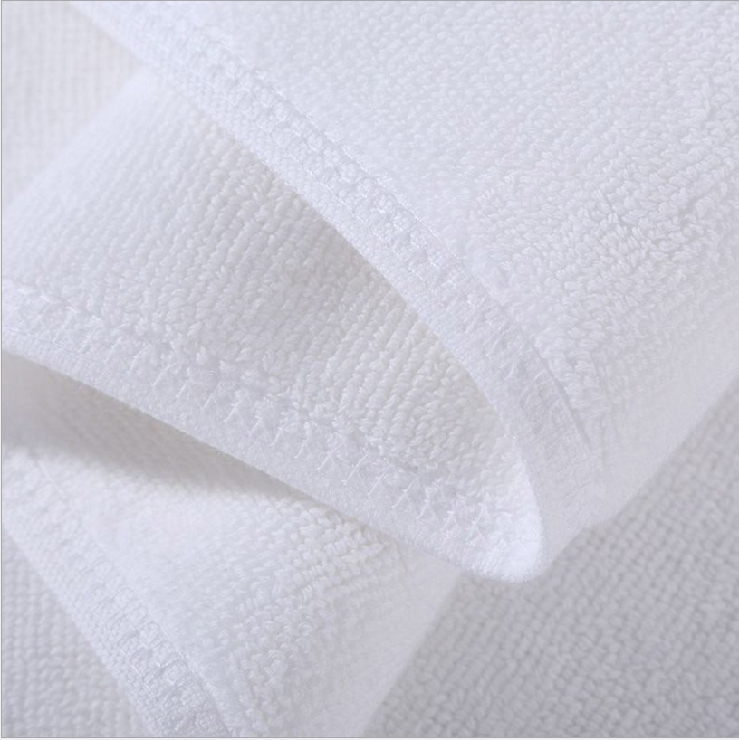 100% Cotton White Hotel Floor Towel Non-Slip Hotel Bath Mat