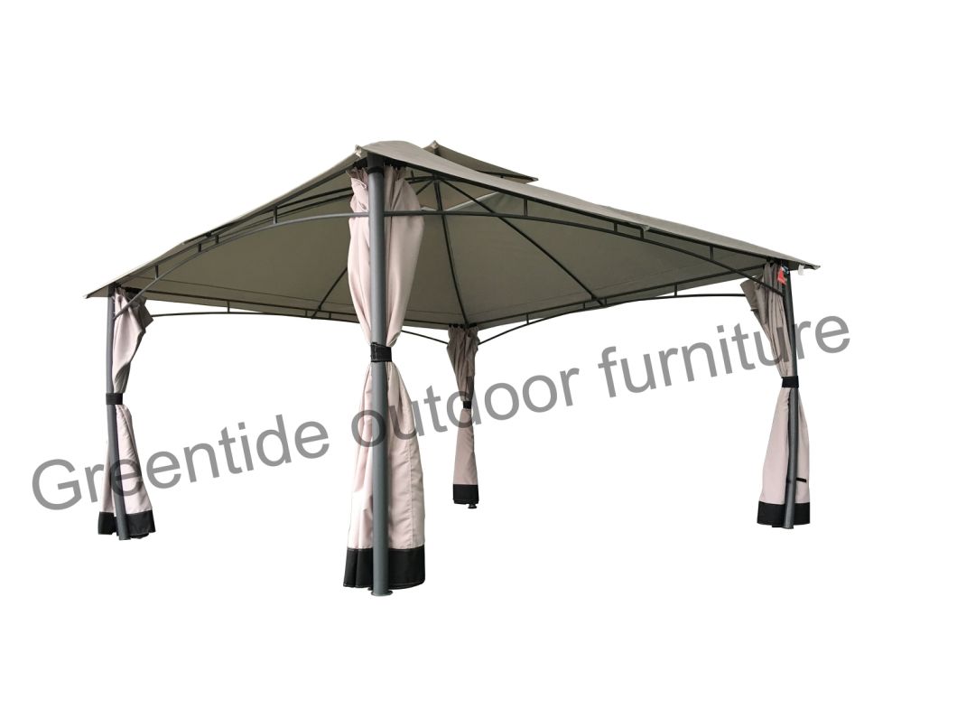 Outdoor Garden Furniture Steel Deluxe Gazebo Beige 3X4m/4X4m with Sidewall