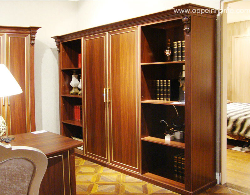 Oppein High Quality American Brown Wooden Book Cabinet (SG21127A247)