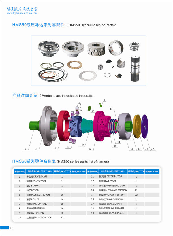 Poclain Ms50 Hydraulic Motor Spare Parts Repair Kit