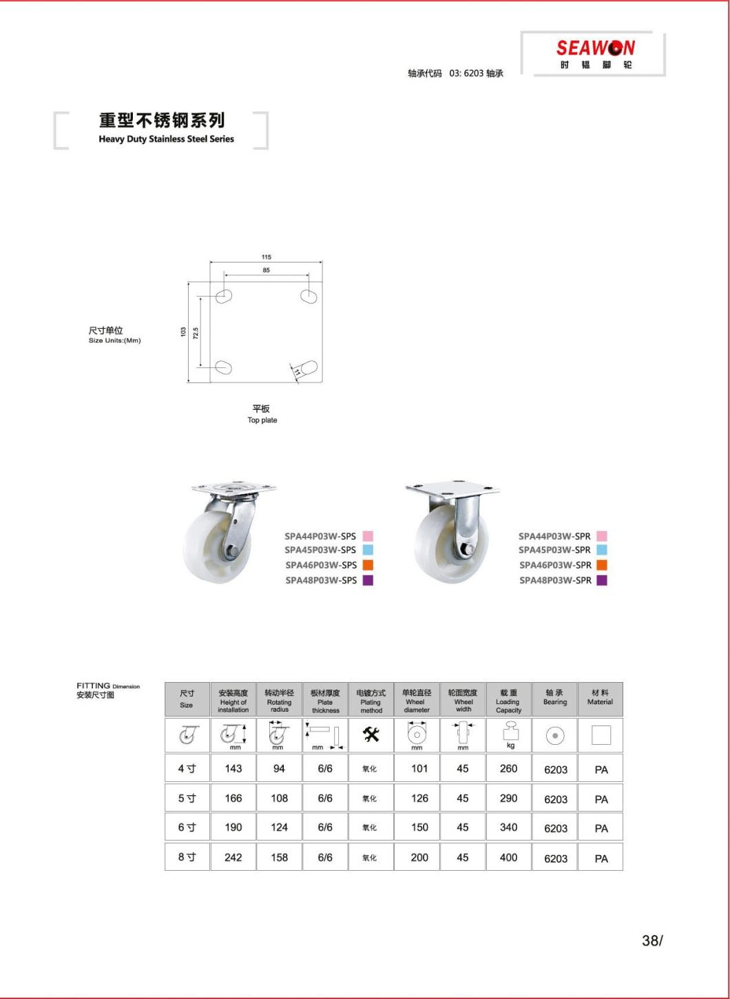 Stainless Steel Series - Heavy Duty Caster