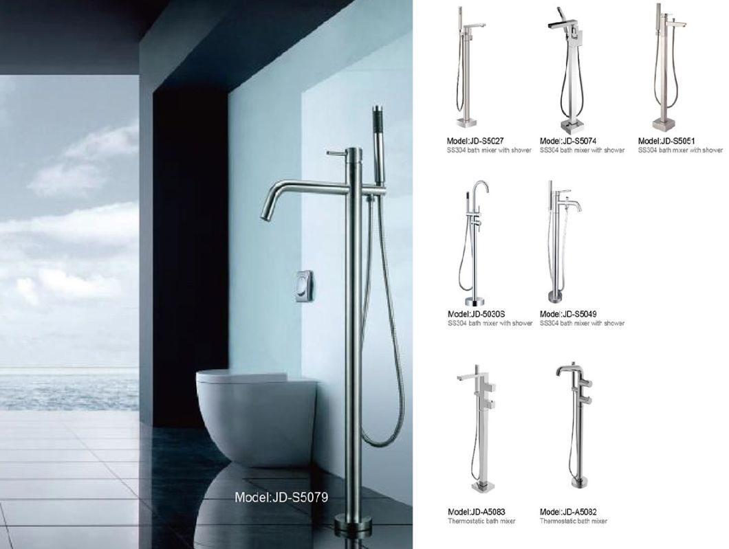 Watemark Matte Black Floor Standing Bathtub Mixer Standing Tap