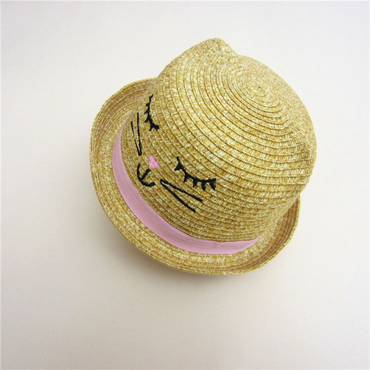 Sedex Audit 3D Embroidery Funny Cartoon Lovely Animal Straw Children Hat