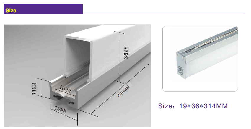 LED Aluminum Profile with Smart Touchable Dimming Tube Linear Light