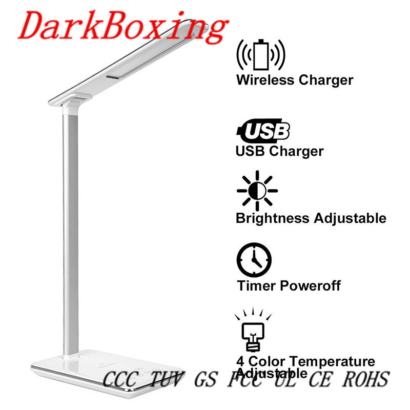 Wireless Mobile Charger Study Table Lamp with No Strobe